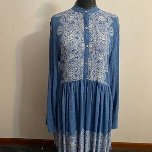 Bailey Blue Lace print Blue/White dress, size M
